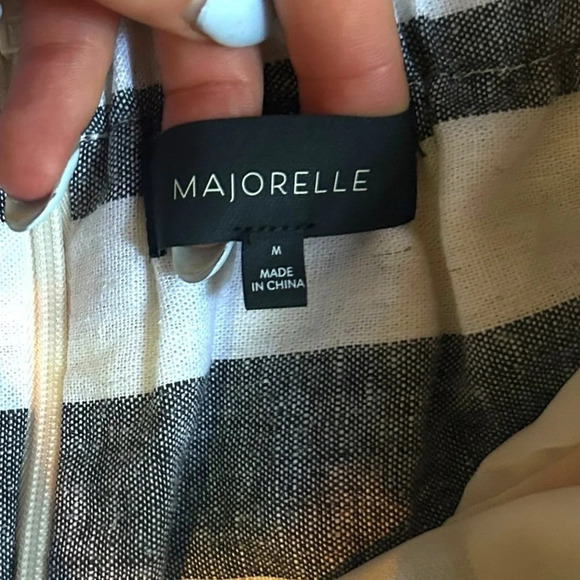 Revolve Majorelle Miles Jumpsuit in Blue Stripe NWOT Strapless Linen Size Medium - Picture 4 of 13